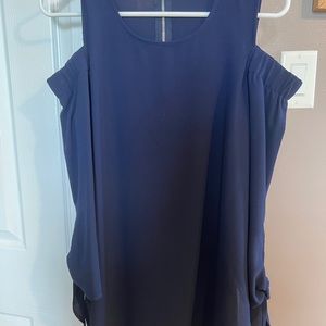 Navy cold shoulder top